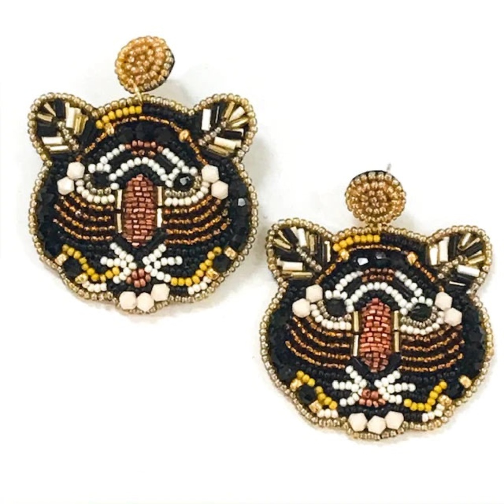 Allie Beads Collegiate Earrings - Tiger